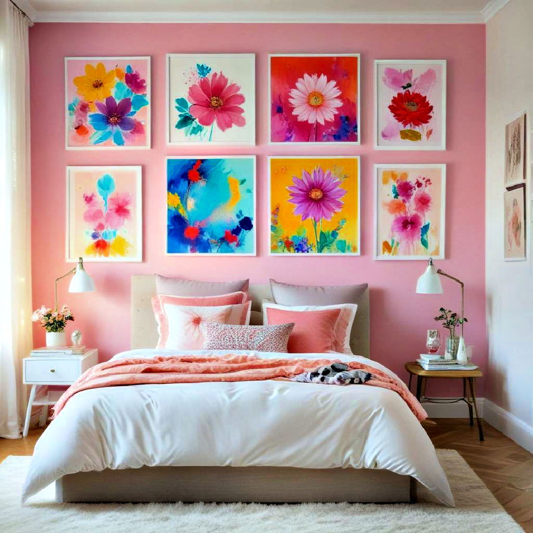 choose vibrant wall art - 40 Teenage Girl Bedroom Ideas
