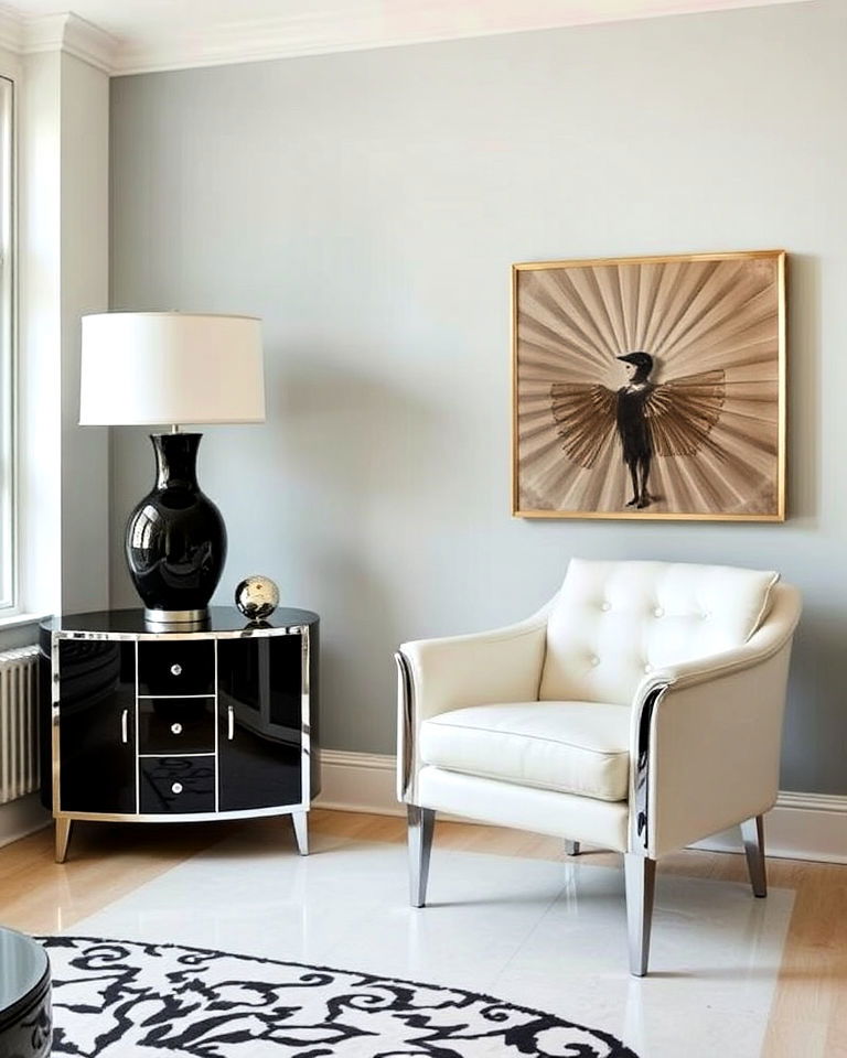 chrome accents for art deco era - 30 Art Deco Interior Design Ideas