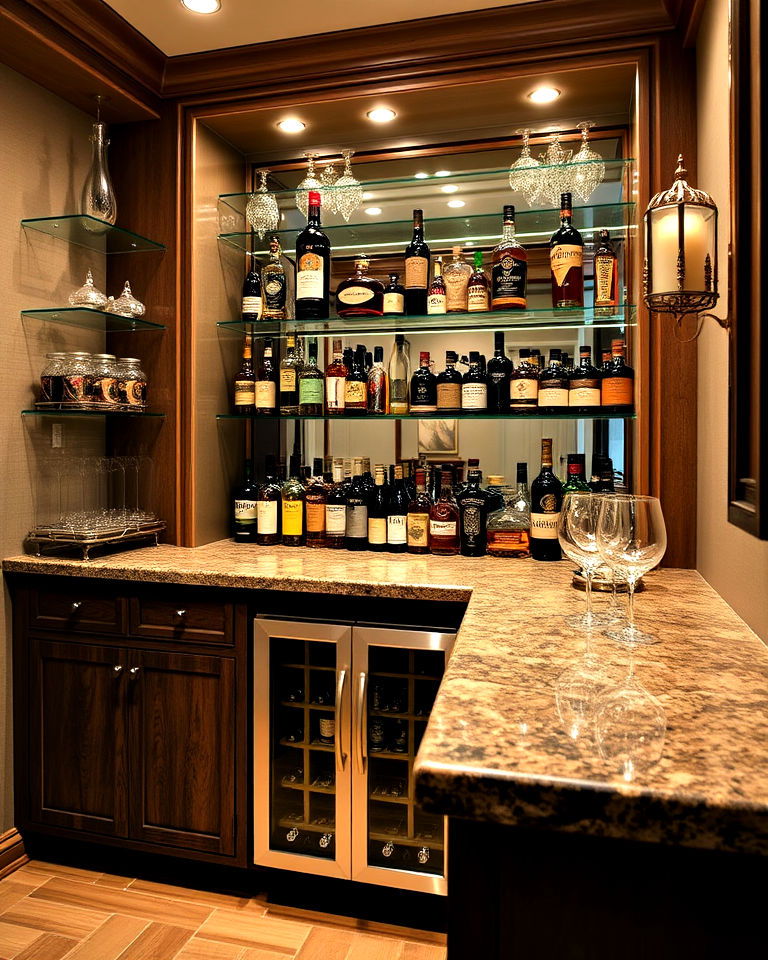 cigar room with elegant bar setup - 20 Cigar Room Ideas