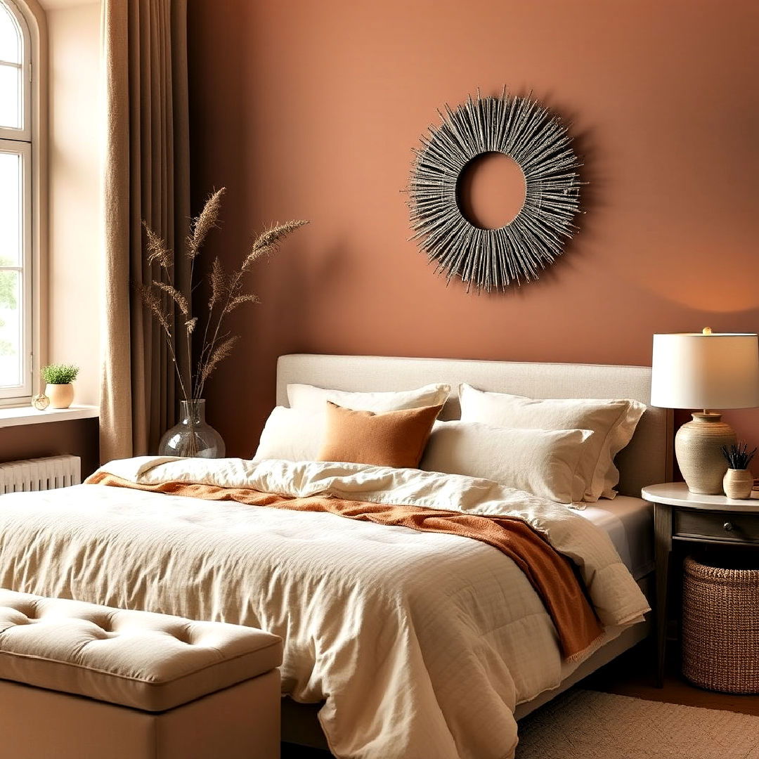 cinnamon and taupe to create inviting space - 40 Warm Color Palettes for Every Room in the House