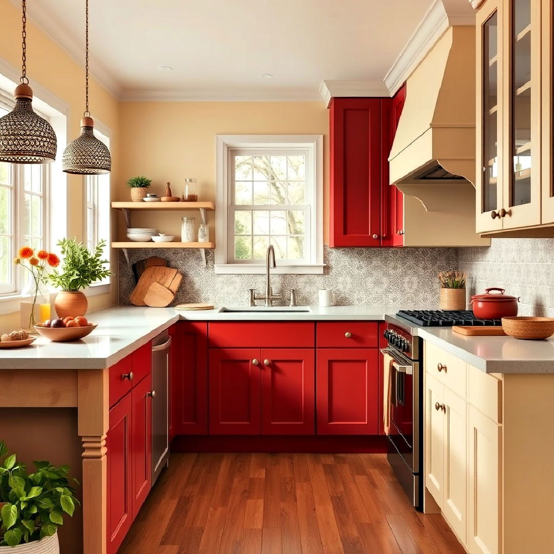 cinnamon red and pale yellow color palette - 40 Warm Color Palettes for Every Room in the House