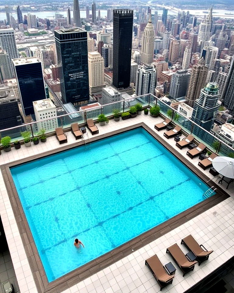 city living with rooftop pool - 40 Swimming Pool Ideas