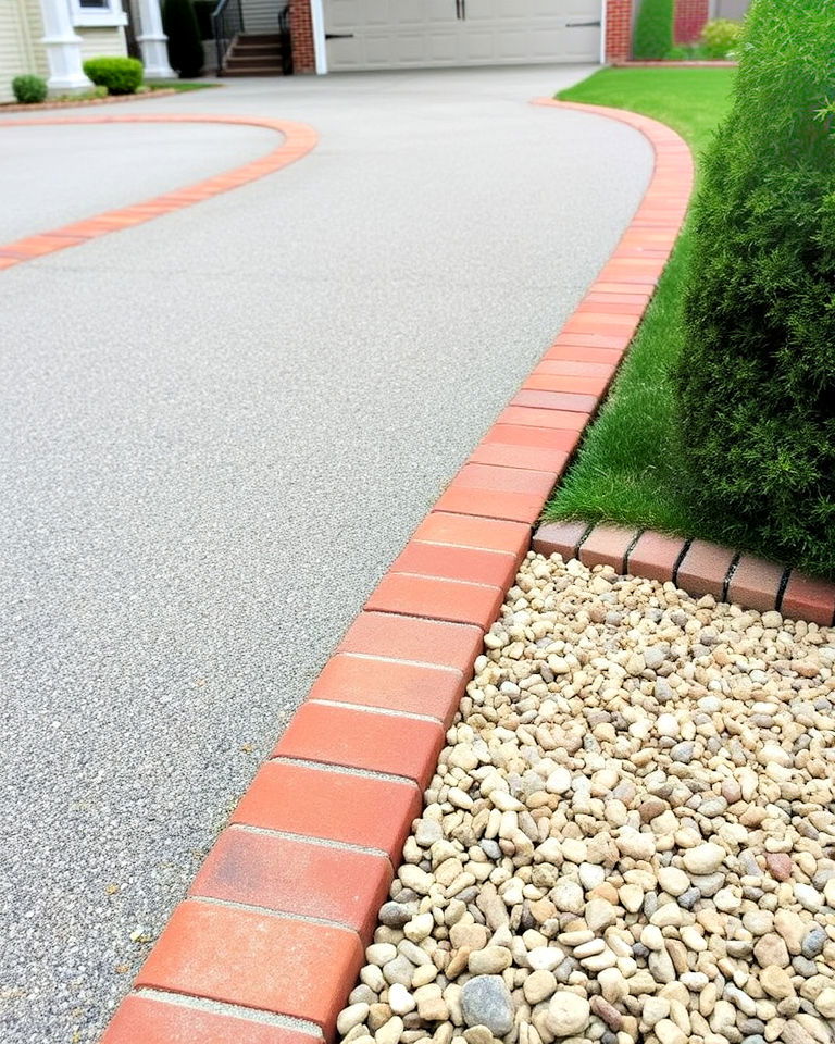 classic brick and gravel combination - 30 Driveway Edging Ideas