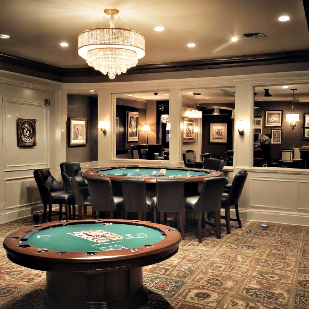 classic casino setup - 25 Basement Game Room Ideas