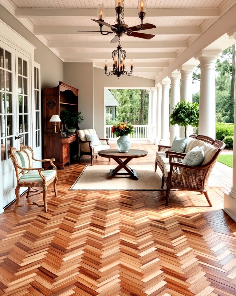 classic chevron parquet flooring - 30 French Country Decor Ideas