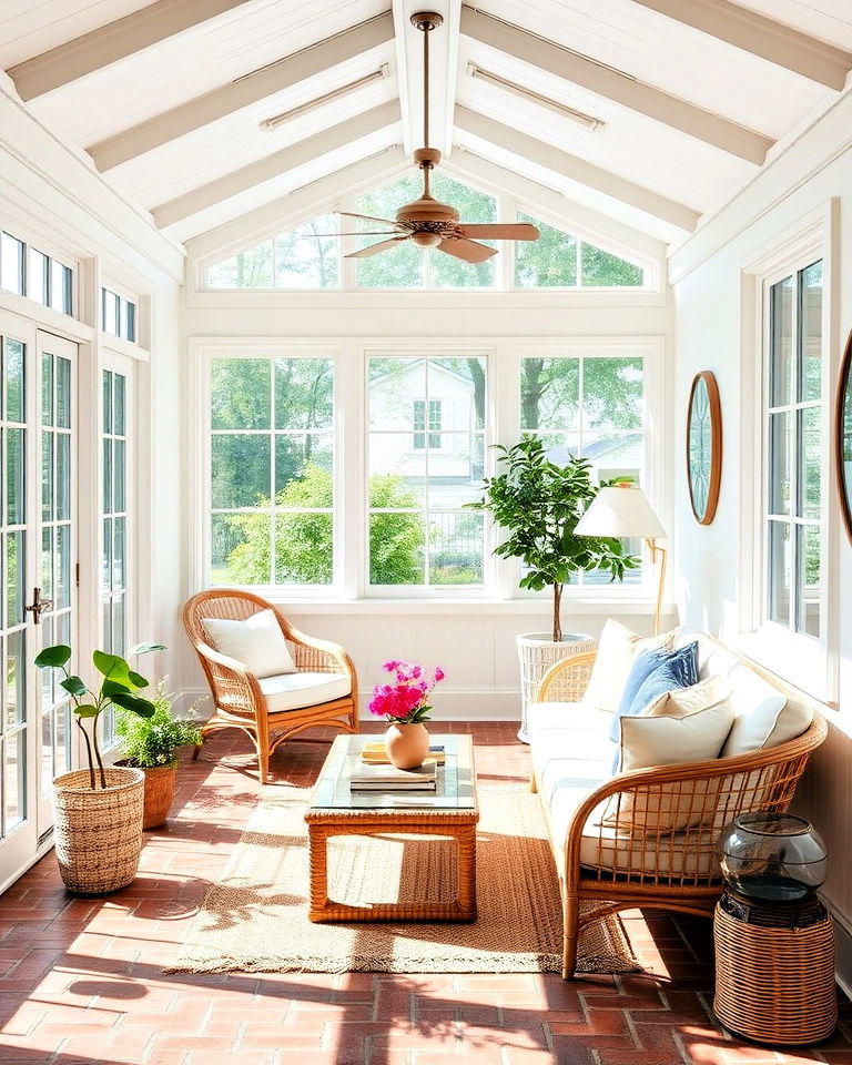 classic crisp white sunroom - 20 Sunroom Color Ideas