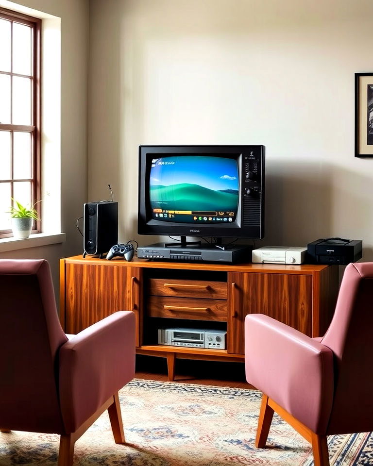 classic crt tv gaming setup - 30 Retro Game Room Ideas