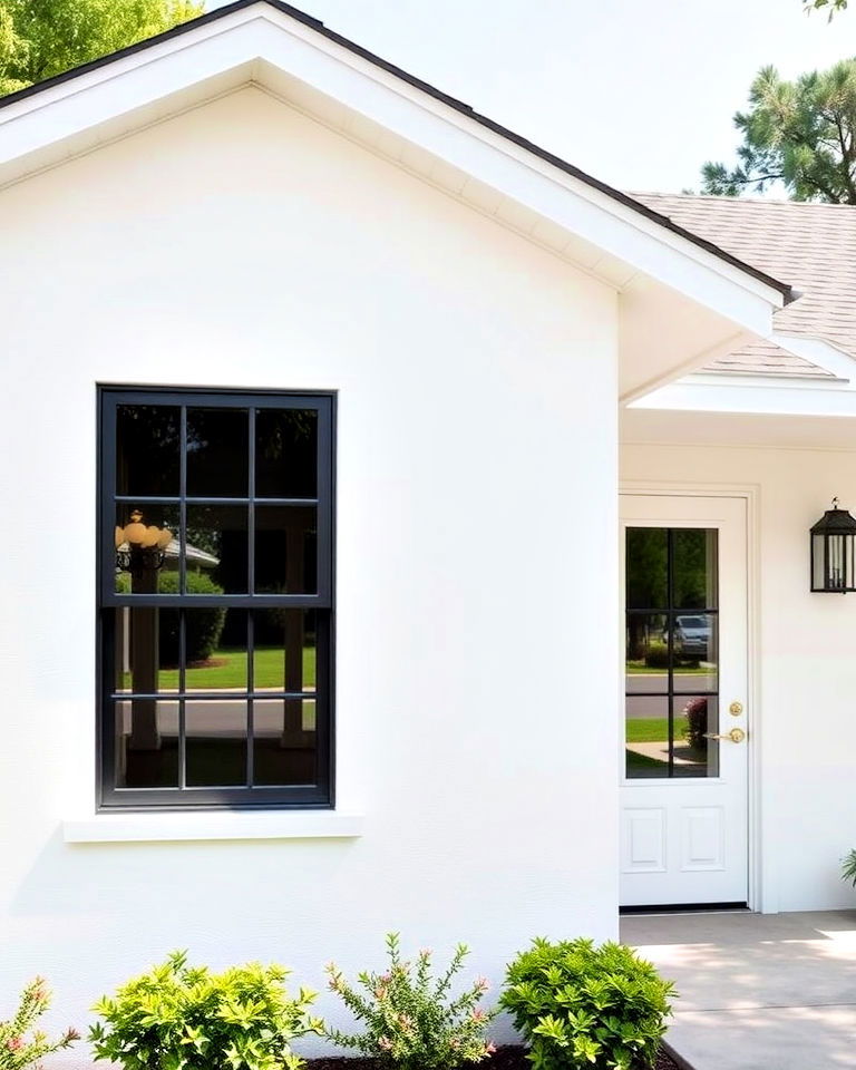 classic custom black trim for window grids - 30 Single Story White House Black Trim
