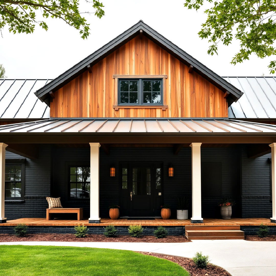 classic farmhouse style black brick exterior - 40 Black Brick House Exteriors
