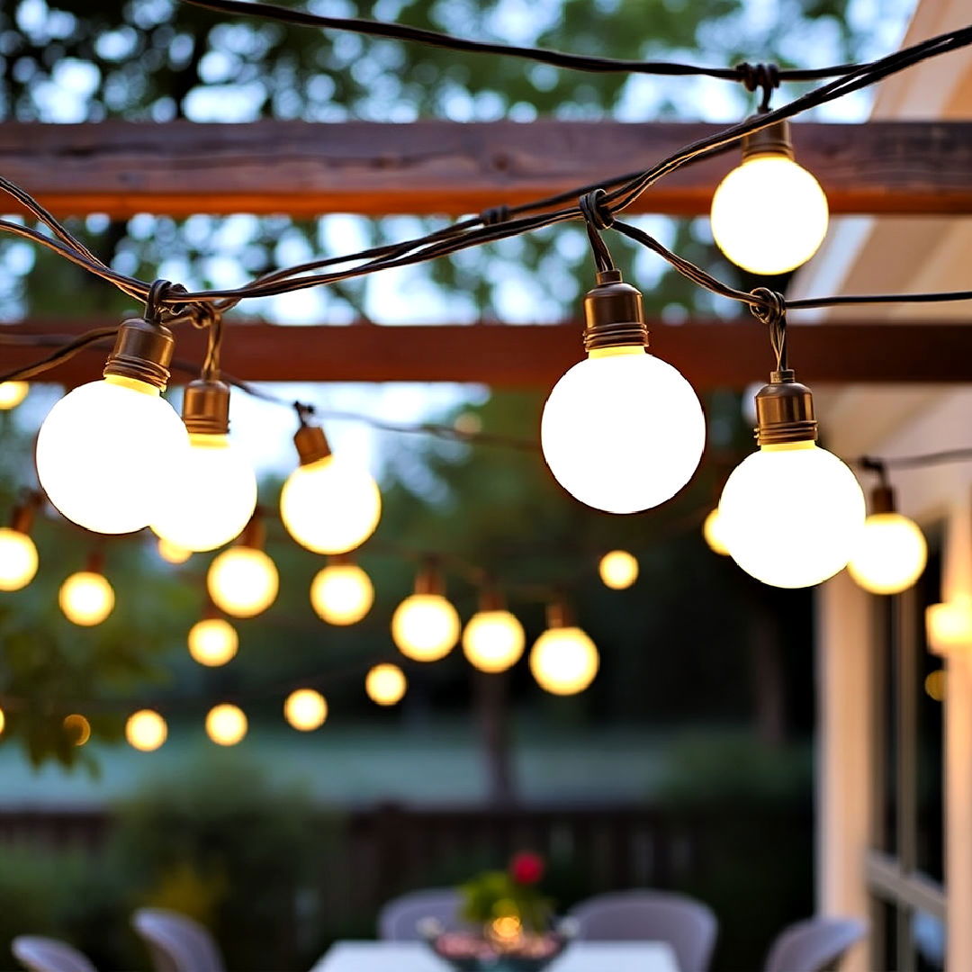 classic festoon lights for timeless charm - 40 Patio String Light Ideas