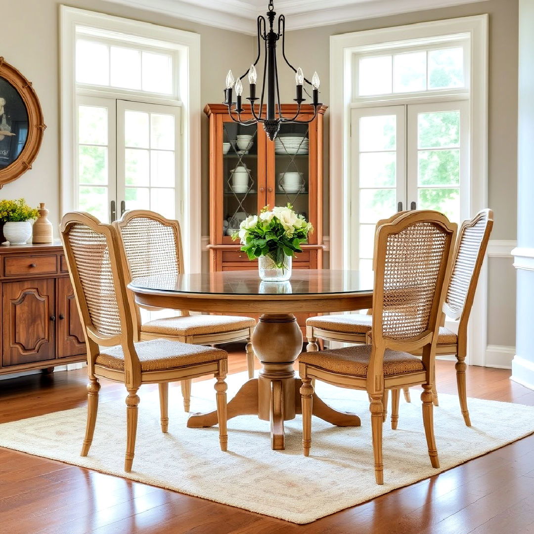 classic french cane back chairs - 40 French Country Dining Room Ideas