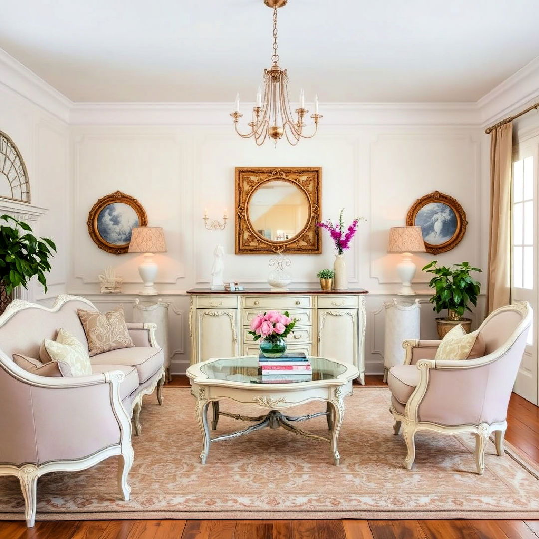 classic french provincial style furniture - 25 Shabby-chic Style Living Room Ideas