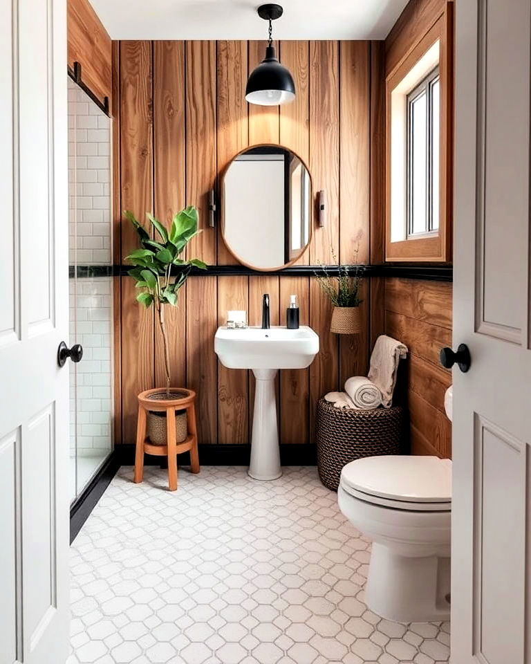 classic hexagon tiles for small bathroom flooring - 15 Small Bathroom Flooring Ideas