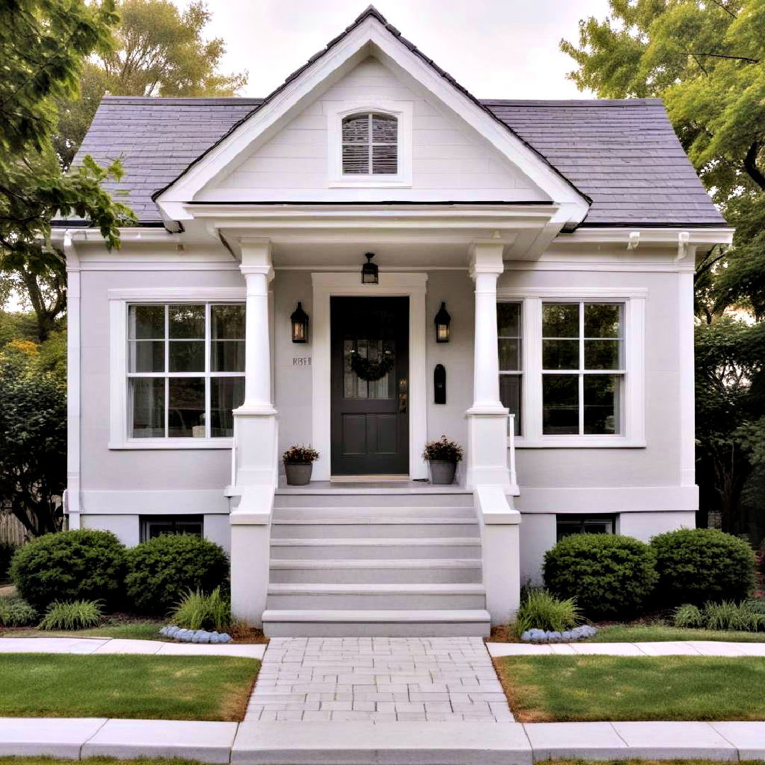 classic light gray and white house exterior paint - 40 Gray Exterior House Paint Ideas