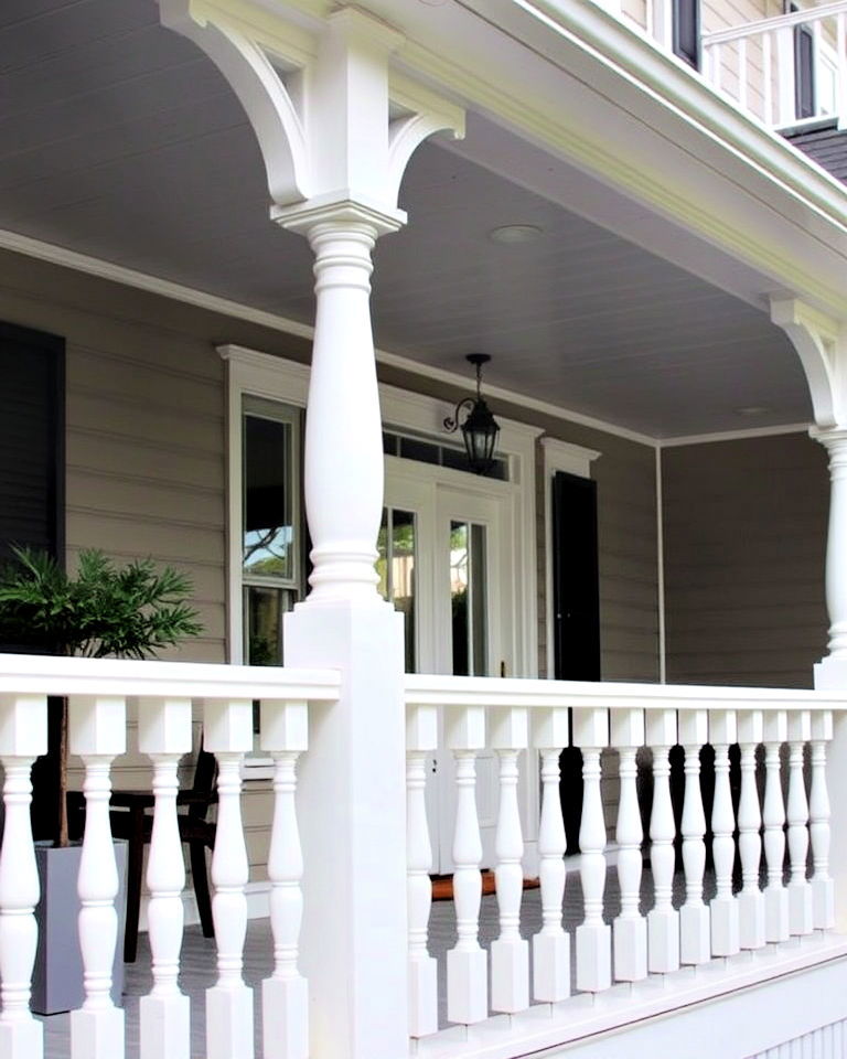 classic painted wood railings - 30 Colonial Front Porch Ideas