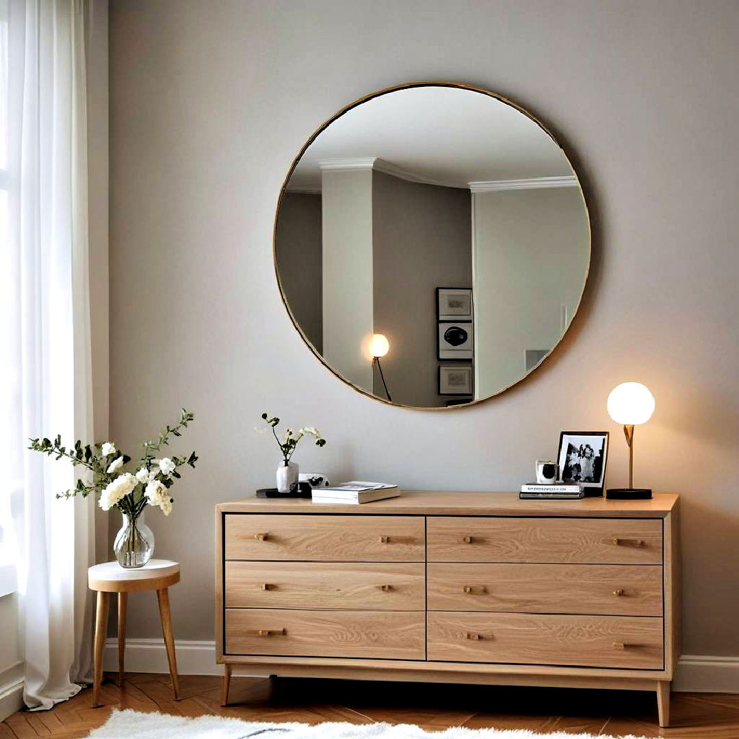 classic round mirror - 15 Bedroom Mirror Ideas