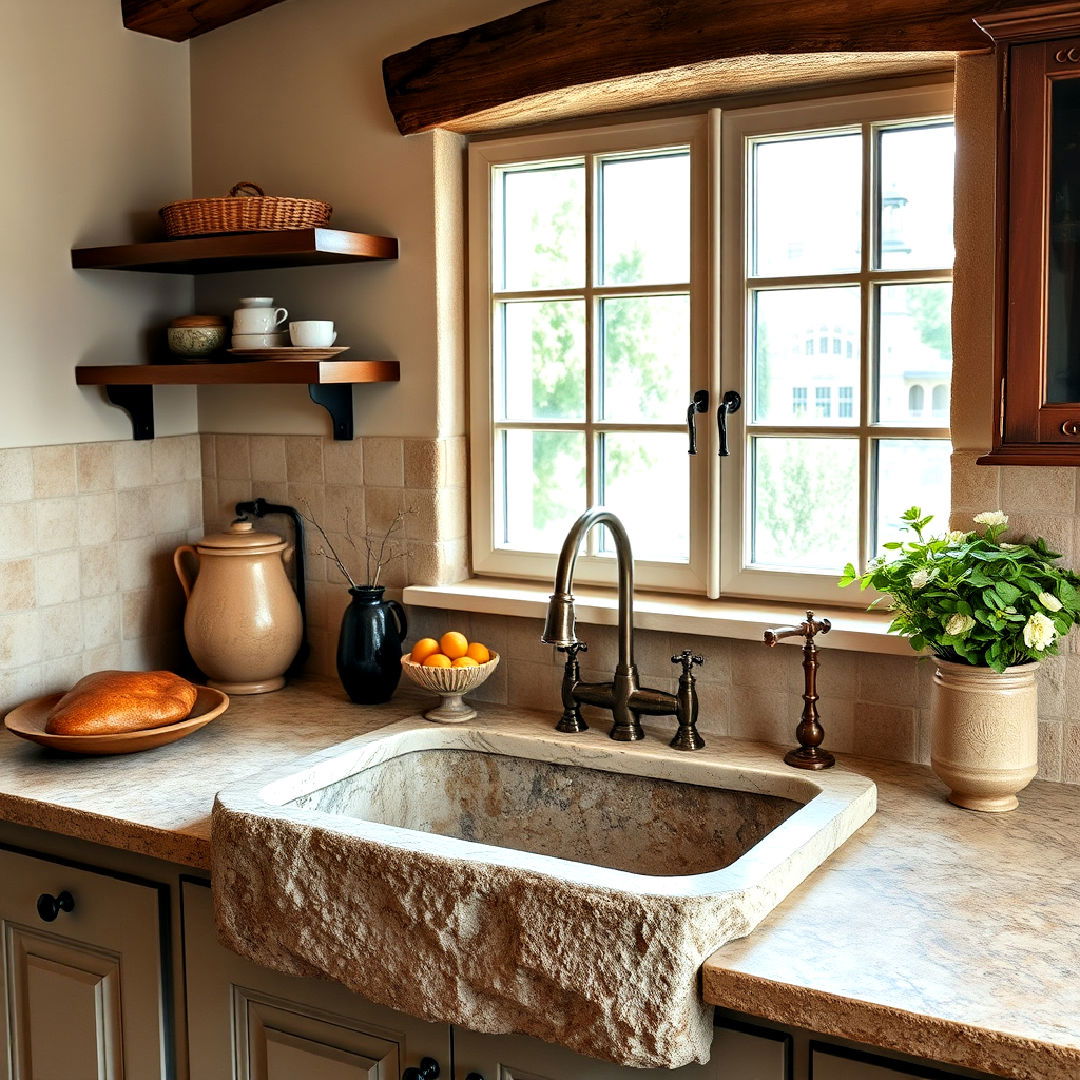 classic stone sink for tuscan interior design - 25 Tuscan Interior Design Ideas
