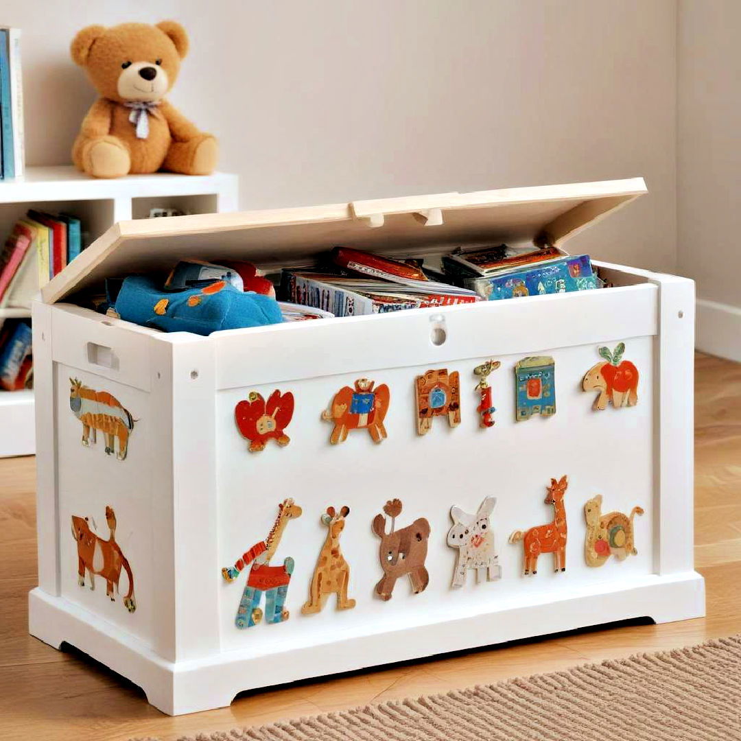 classic storage solution with toy chest - 40 Toy Storage Ideas