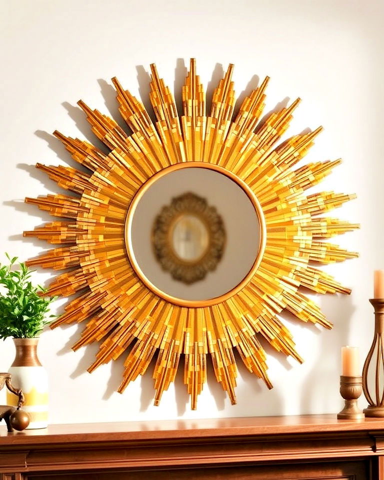 classic sunburst mosaic mirror - 20 Mosaic Mirror Ideas