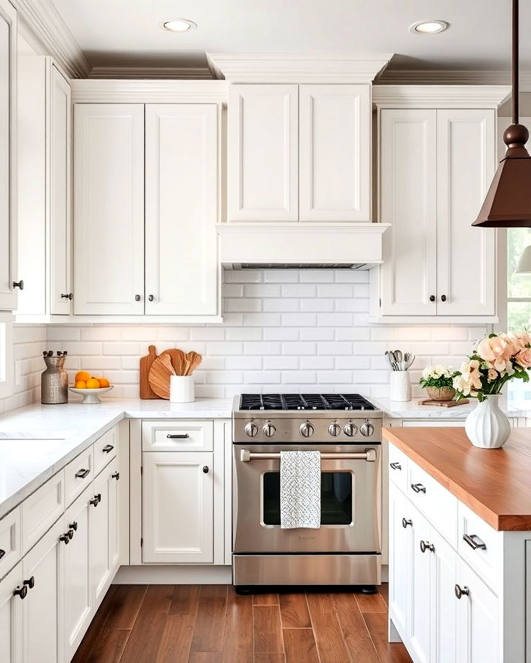 classic white kitchen cabinets - 40 Kitchen Cabinet Color Ideas