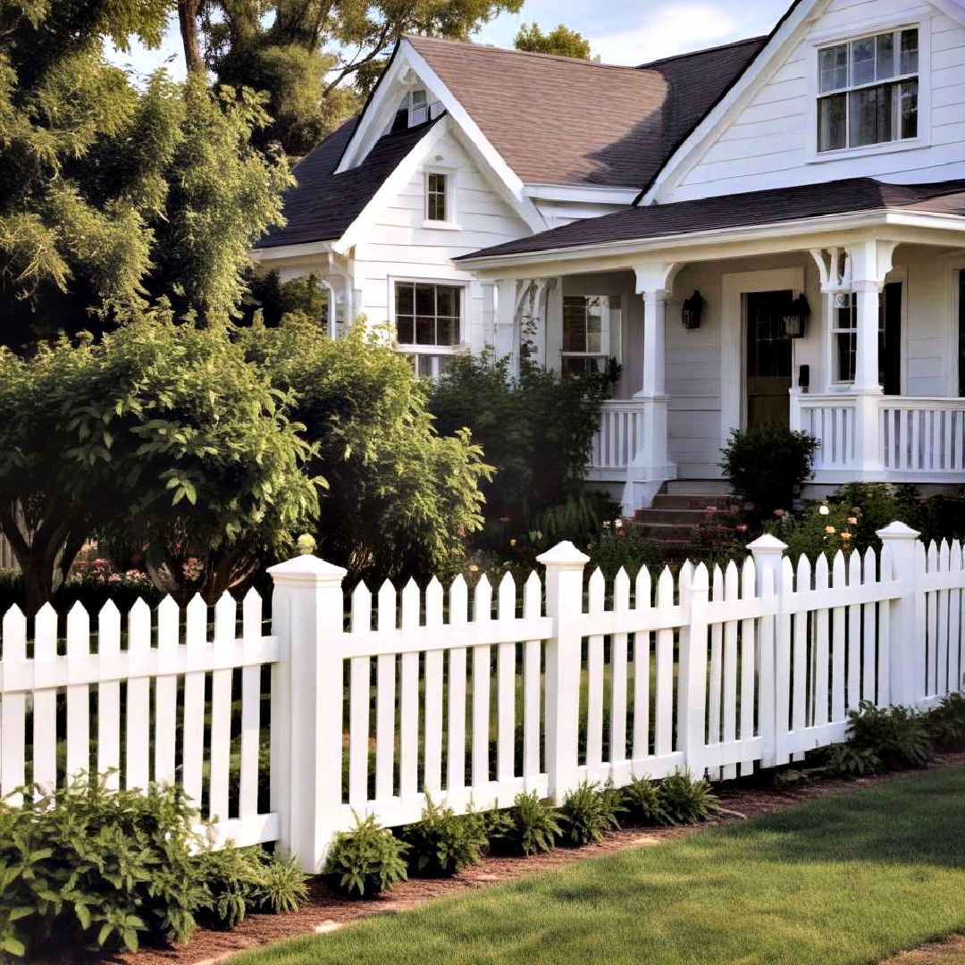 classic white picket fence - 25 Backyard Fence Ideas
