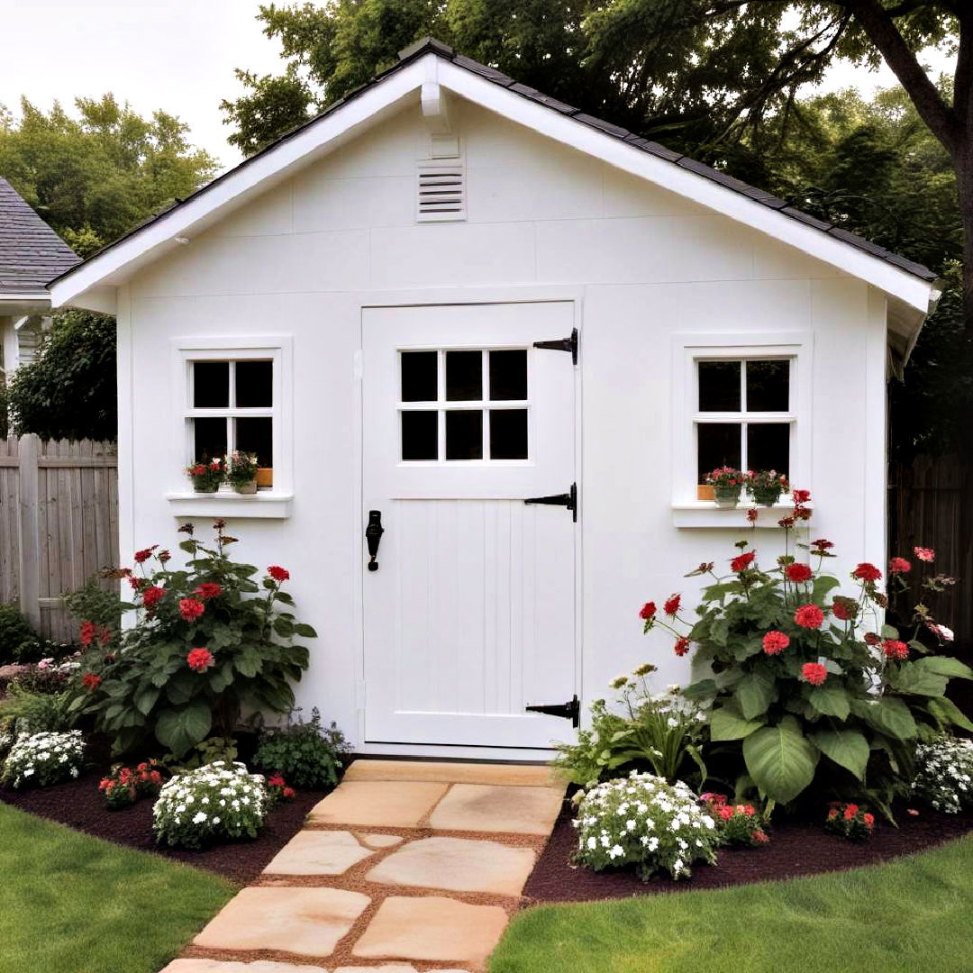 classic white shed color - 20 Shed Color Ideas