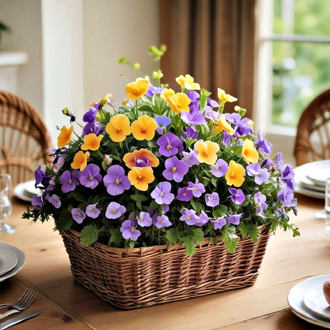 classic wicker basket arrangement - 25 Spring Centerpiece Ideas