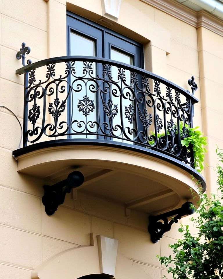 classic wrought iron railings - 25 Balcony Railing Design Ideas