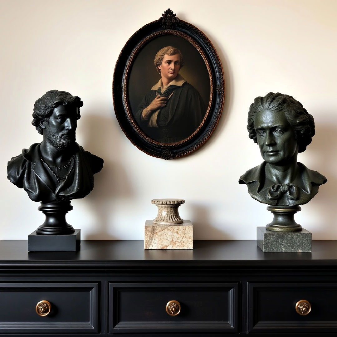 classical busts for artistic flair - 25 Dark Academia Bedroom Ideas