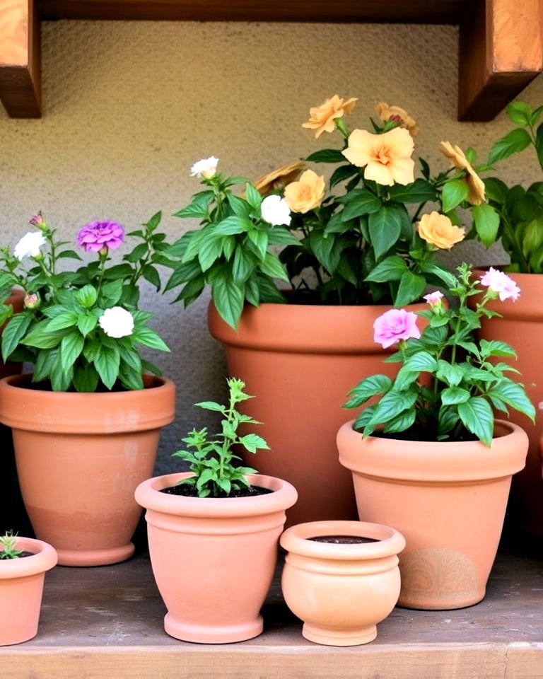 clay pots and planters to add warmth - 20 Rustic Italian Decor Ideas