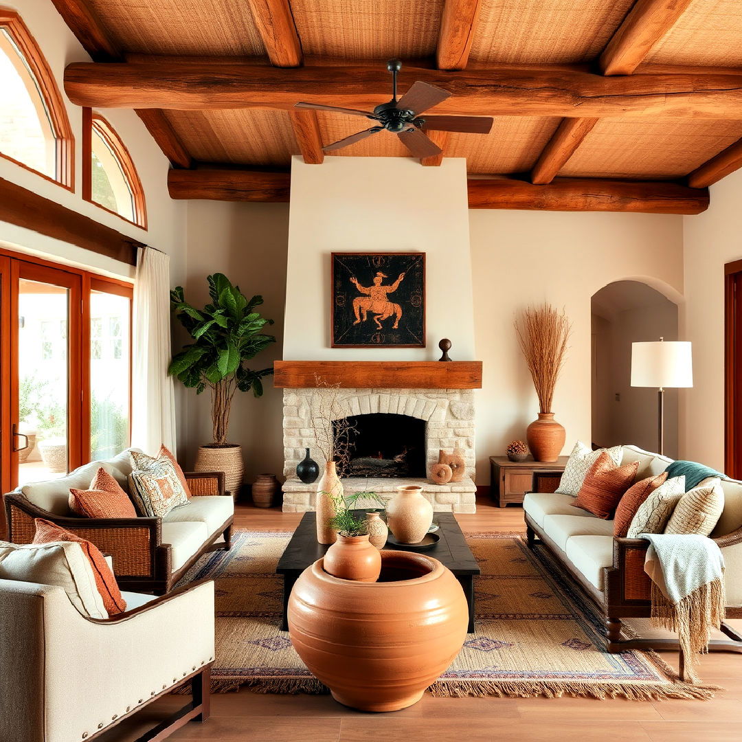 clay pottery and vessels ideas - 25 Southwestern Living Room Ideas