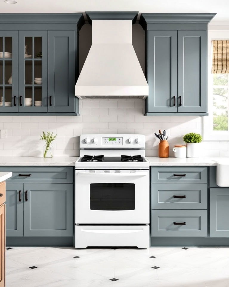 clean look with crisp white appliances - 25 Kitchen With Colored Appliances Ideas