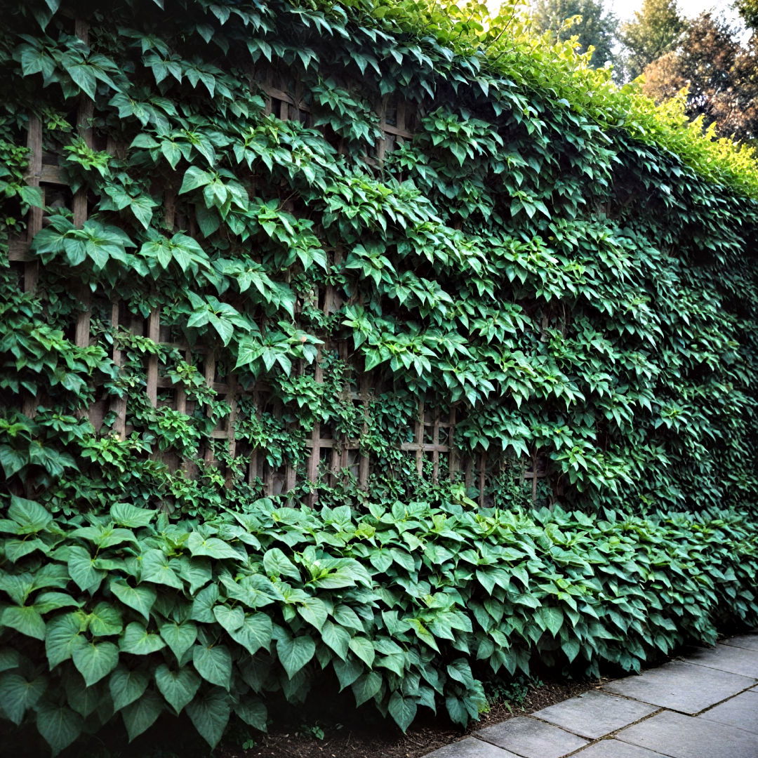 climbing vines create living wall - 40 Front Yard Landscaping Ideas