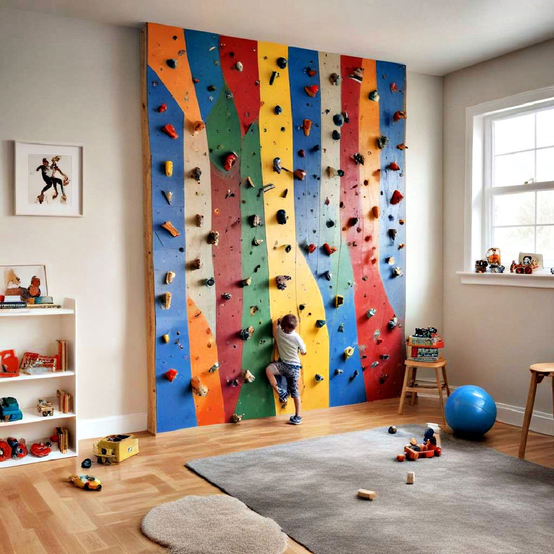 climbing wall for boys room - 40 Boys Room Ideas