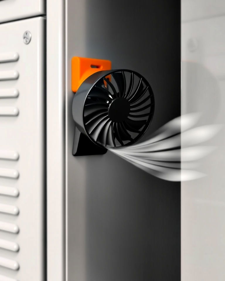 clip on fan for locker decor - 30 Locker Decor Ideas