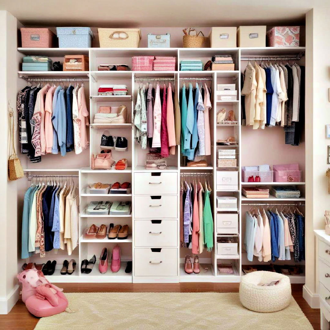 closet organizers to keep teens wardrobe tidy - 40 Teen Room Ideas