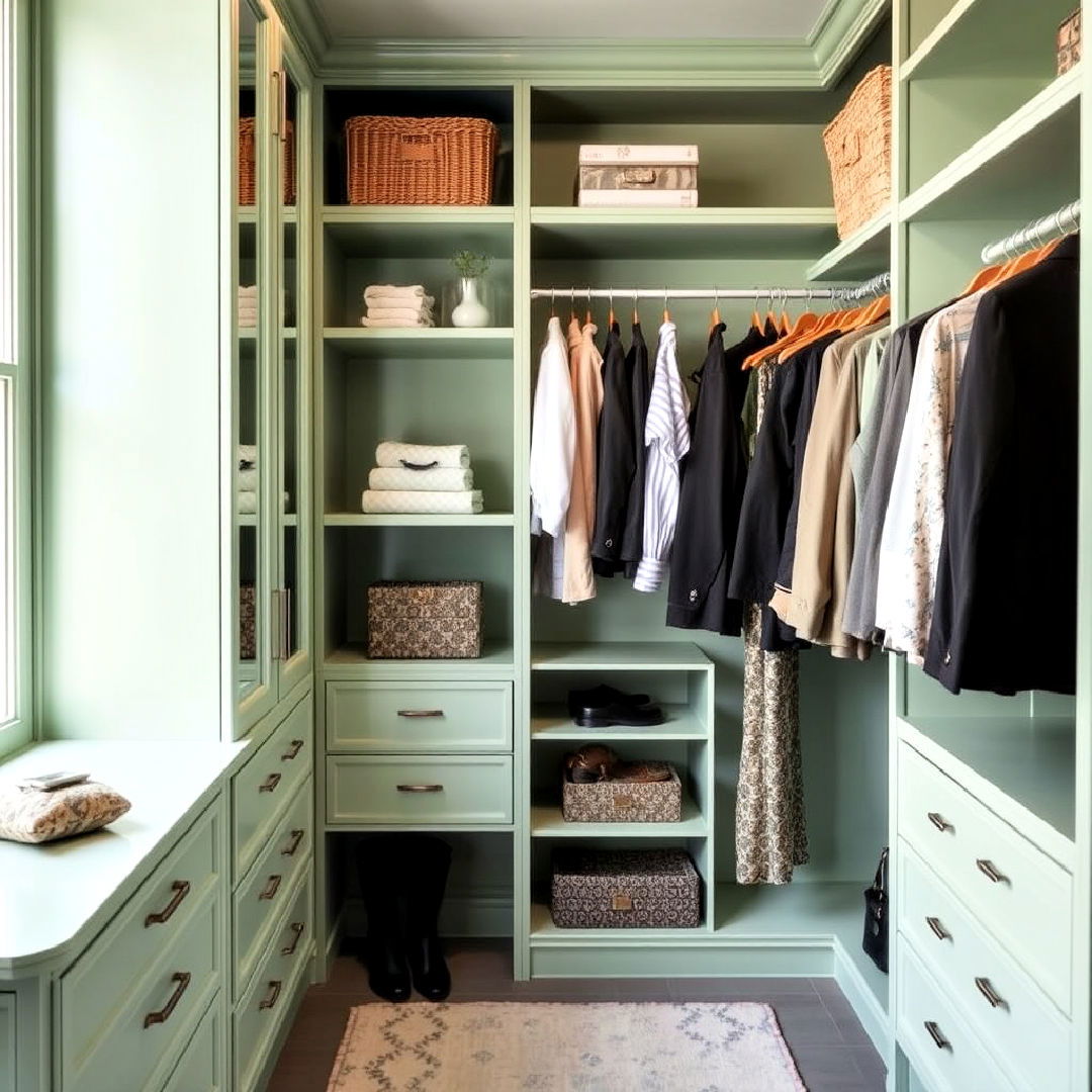 closet with sage green paint - 40 Sage Green Paint Color Ideas