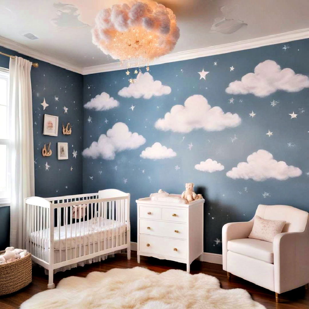 cloud and sky nursery theme - 25 Baby Girl Nursery Ideas