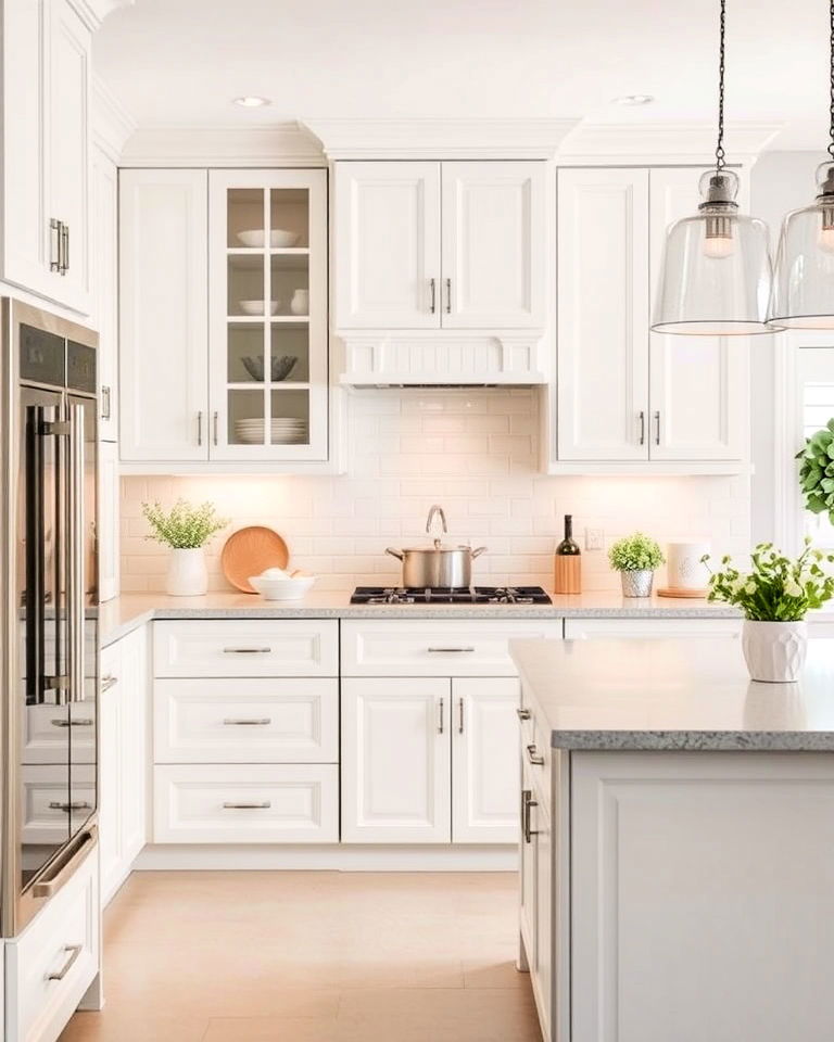 cloudy white kitchen cabinets - 40 Kitchen Cabinet Color Ideas