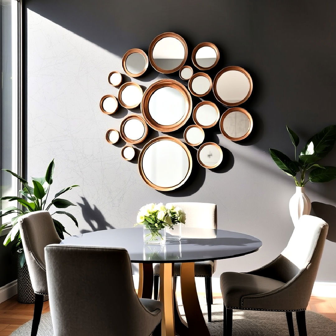 cluster of small mirrors - 25 Dining Room Mirror Ideas