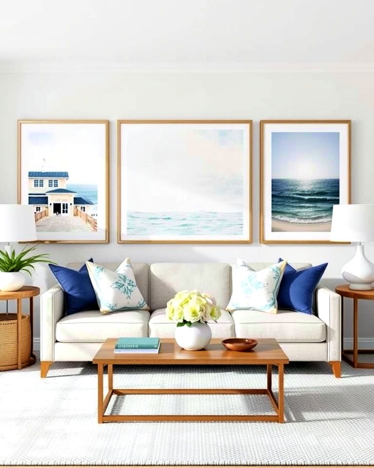 coastal artwork for hamptons style home - 25 Hamptons Style House Interior Ideas