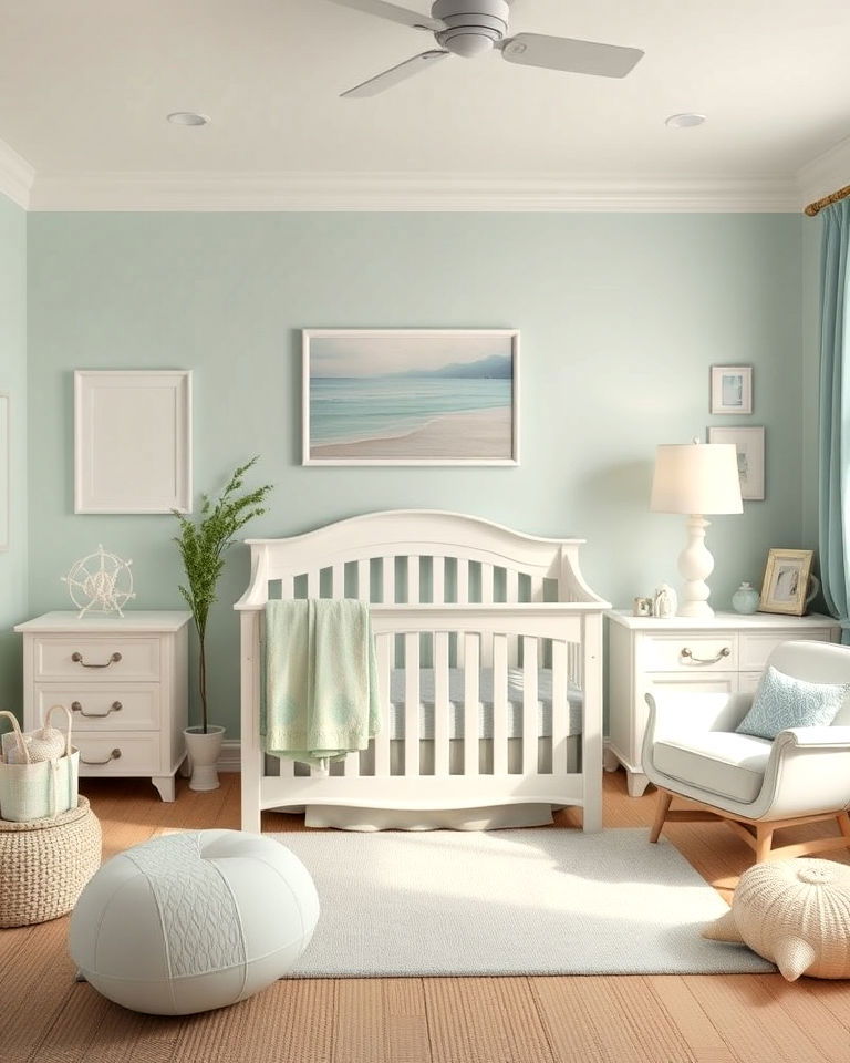 coastal color palette for ocean themed nursery - 20 Ocean-themed Nursery Ideas