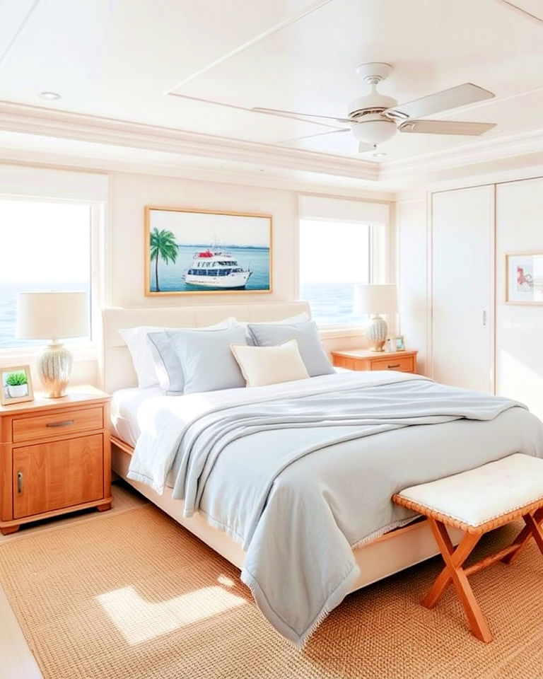 coastal color palette for yacht bedroom - 20 Yacht Bedroom Ideas