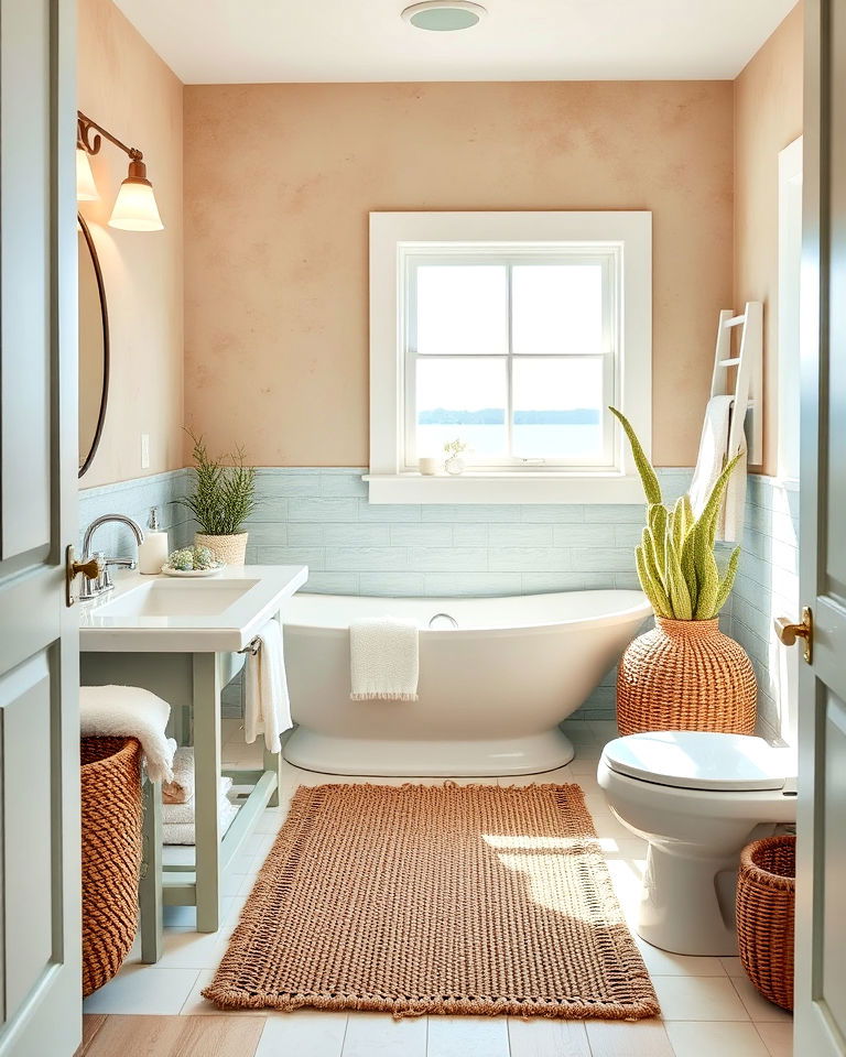 coastal elements and colors for aesthetic bathroom - 20 Aesthetic Bathroom Ideas