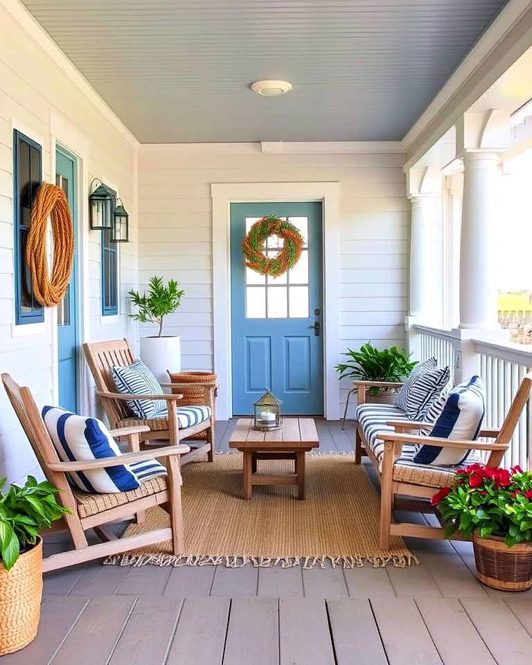 coastal inspired raised ranch front porch - 25 Raised Ranch Front Porch Ideas