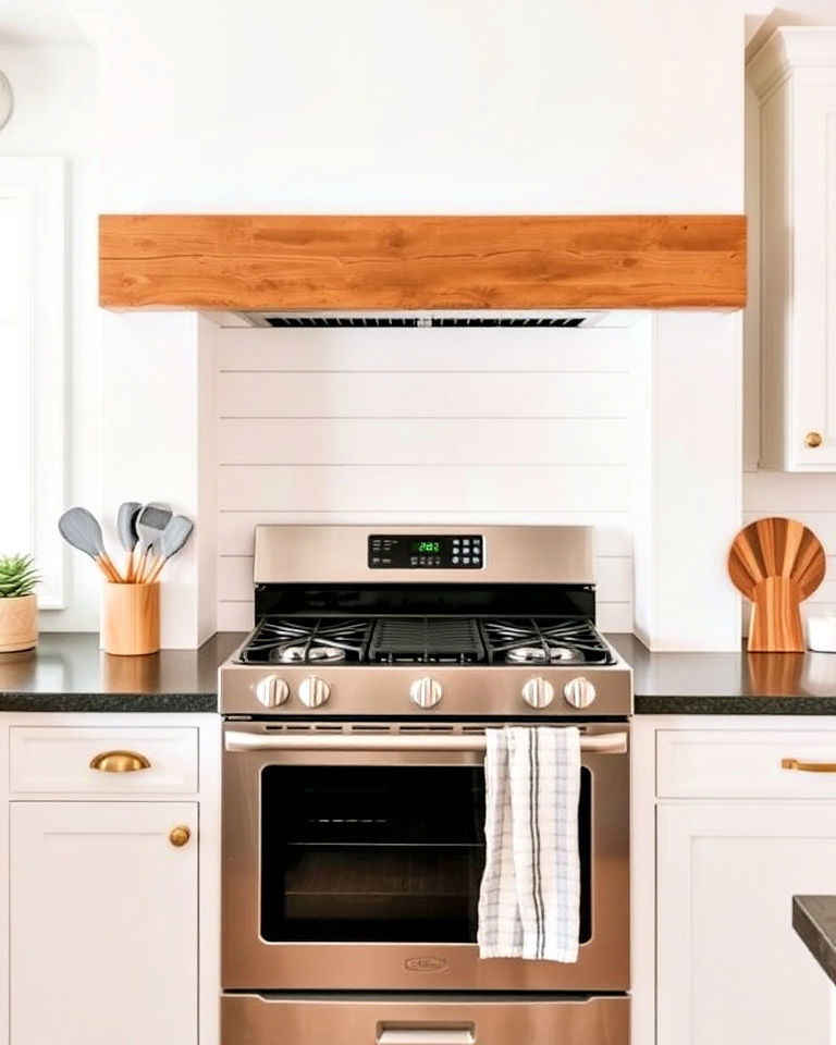 coastal inspired shiplap stove alcove - 20 Kitchen Stove Alcove Ideas