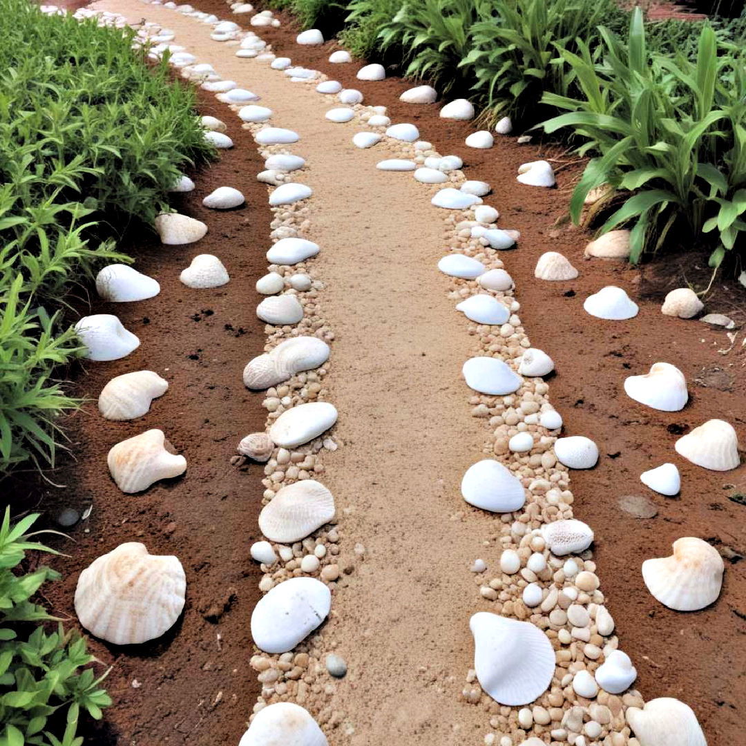 coastal shell pathway - 40 Backyard Walkway Ideas