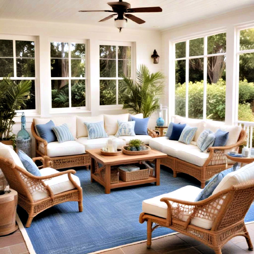 coastal theme for enclosed patio - 25 Enclosed Patio Ideas