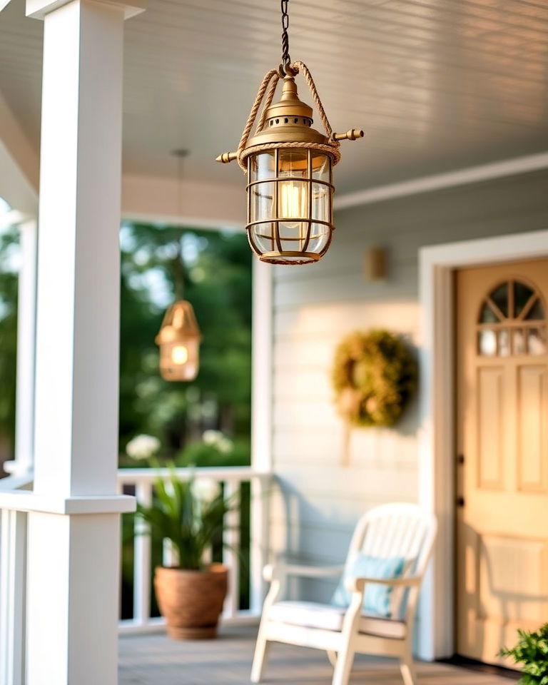 coastal vibe nautical style lighting - 20 Front Porch Lighting Ideas