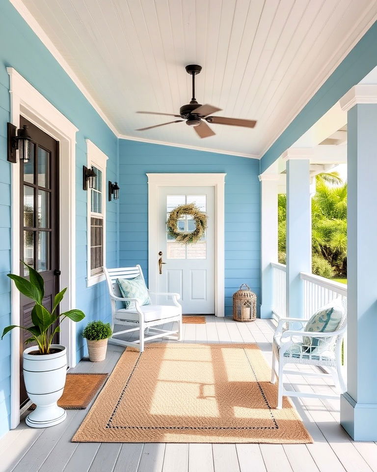 coastal vibe ocean blue porch - 20 Porch Paint Colors